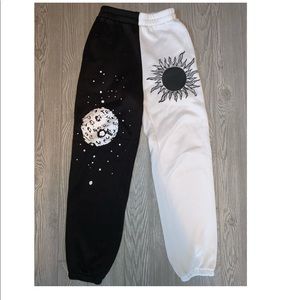 B&W Sun and Moon Sweatpants